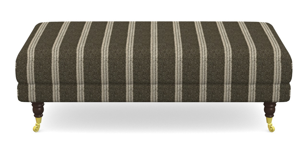 Product photograph of Alwinton Large Footstool In Cloth 20 - Design 2 - Olive Stripe from Sofas and Stuff Limited