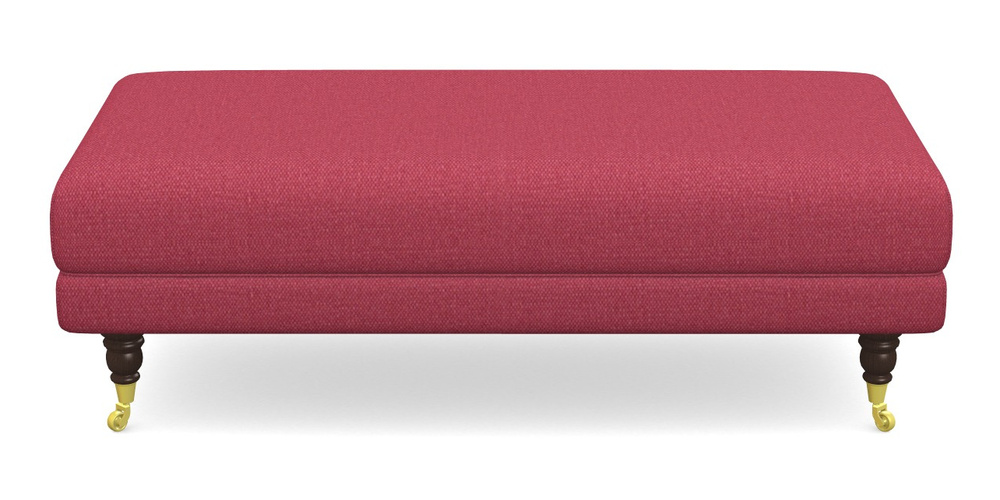 Product photograph of Alwinton Large Footstool In Plain Linen Cotton - Raspberry Jam from Sofas and Stuff Limited