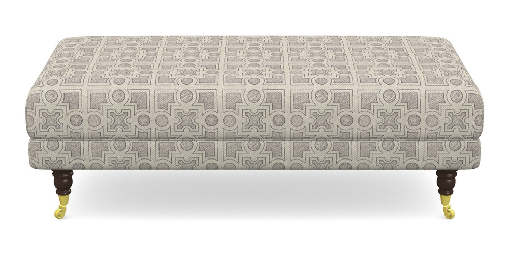 Product photograph of Alwinton Large Footstool In Rhs Collection - Small Knot Garden Cotton Weave - Grey from Sofas and Stuff Limited