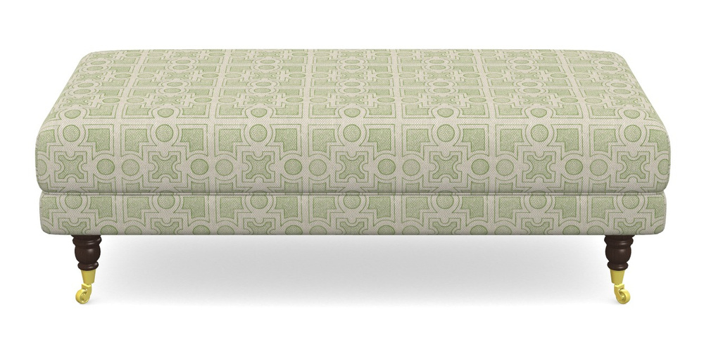 Product photograph of Alwinton Large Footstool In Rhs Collection - Small Knot Garden Cotton Weave - Green from Sofas and Stuff Limited