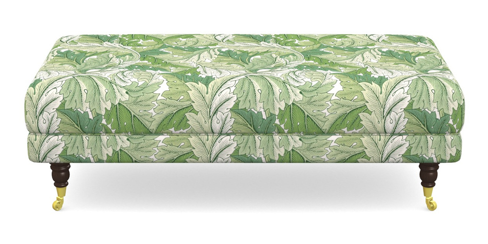 Product photograph of Alwinton Large Footstool In William Morris Collection - Acanthus - Leaf Green from Sofas and Stuff Limited