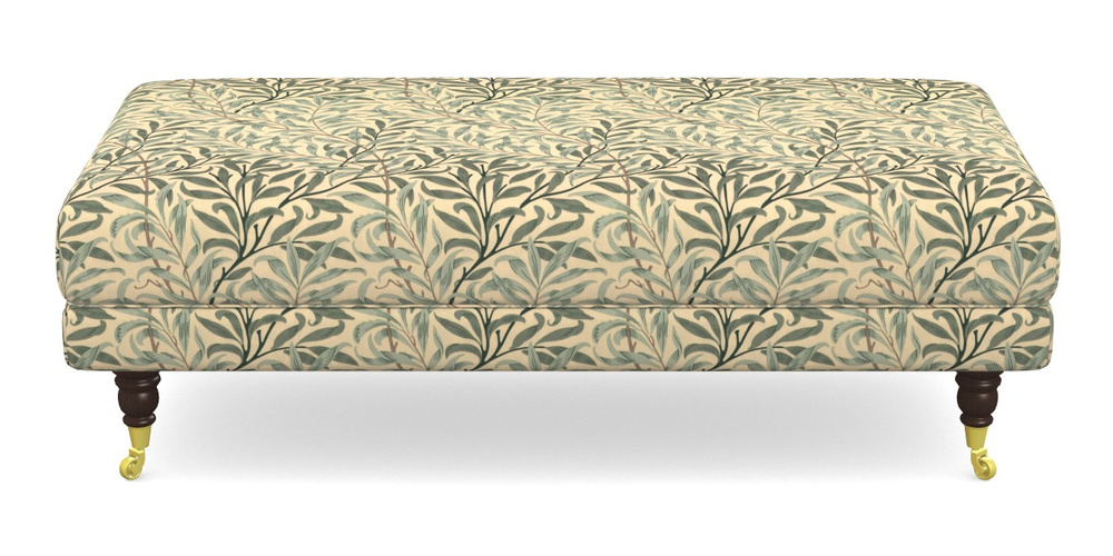 Product photograph of Alwinton Large Footstool In William Morris Collection - Willow Boughs - Cream Pale Green from Sofas and Stuff Limited