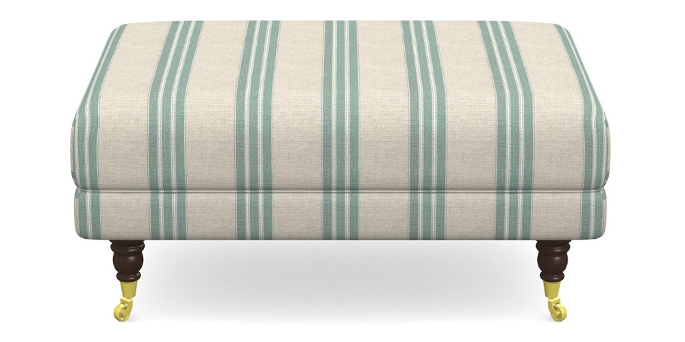 Product photograph of Alwinton Small Footstool In Cloth 18 Stripes - Bengal - Basil from Sofas and Stuff Limited