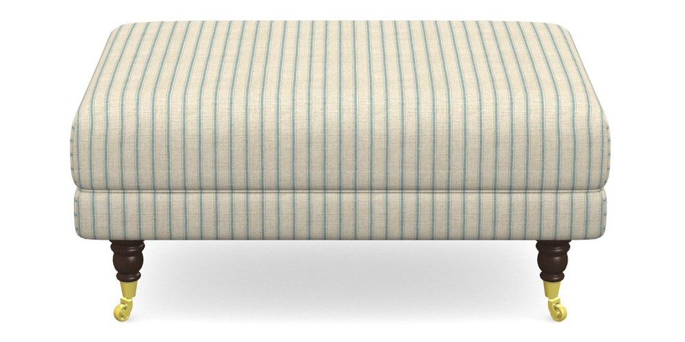 Product photograph of Alwinton Small Footstool In Cloth 18 Stripes - Ticking - Basil from Sofas and Stuff Limited