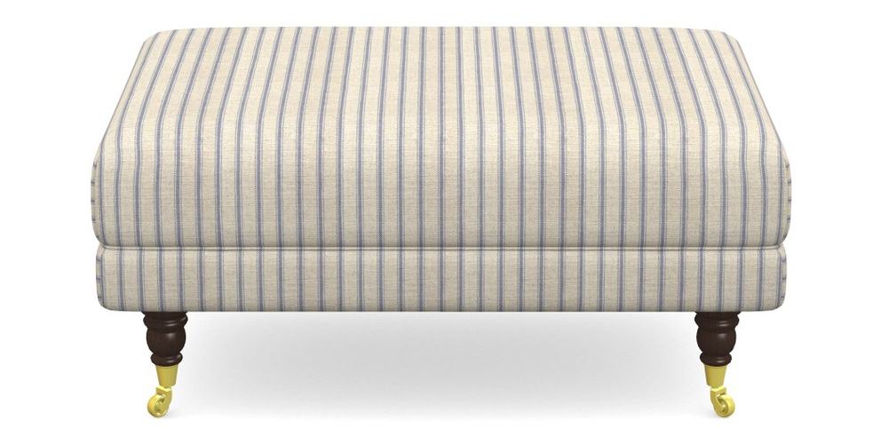 Product photograph of Alwinton Small Footstool In Cloth 18 Stripes - Ticking - Indigo from Sofas and Stuff Limited