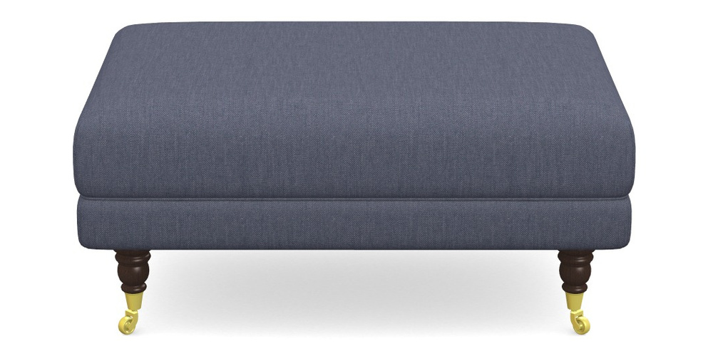 Product photograph of Alwinton Small Footstool In Clever Cotton Mix - Oxford Blue from Sofas and Stuff Limited