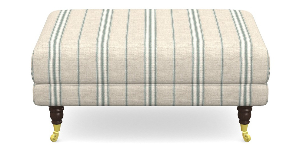 Product photograph of Alwinton Small Footstool In Cloth 18 Stripes - Regimental - Basil from Sofas and Stuff Limited