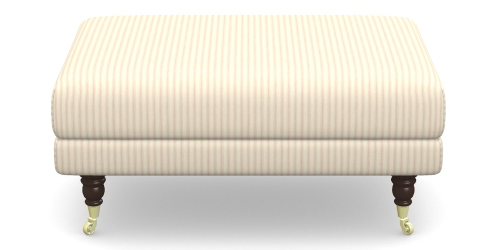 Product photograph of Alwinton Small Footstool In Cotton Stripe - Pink from Sofas and Stuff Limited