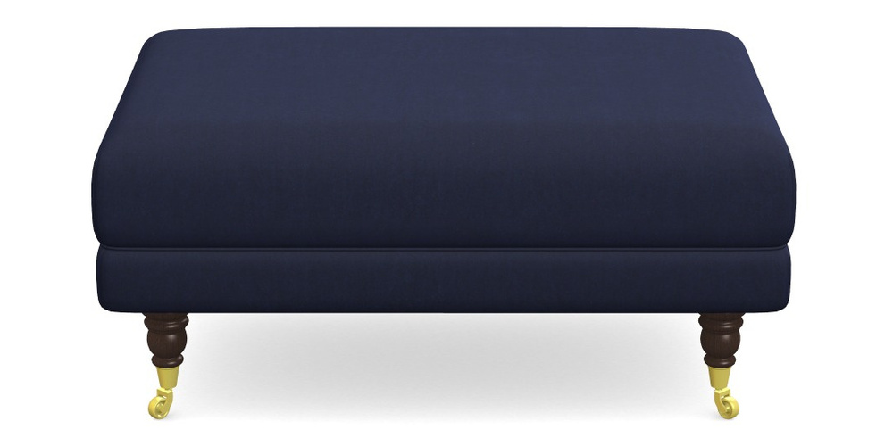 Product photograph of Alwinton Small Footstool In Clever Tough And Eco Velvet - Indigo from Sofas and Stuff Limited