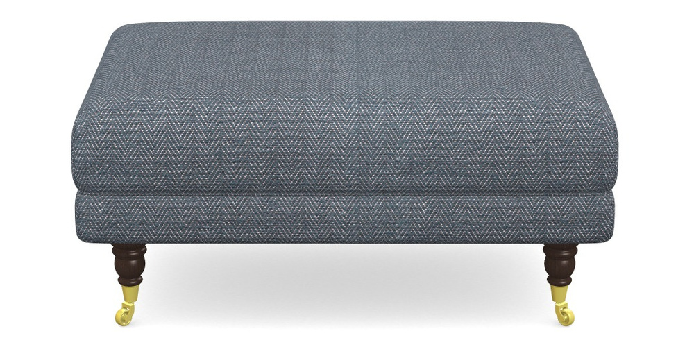 Product photograph of Alwinton Small Footstool In Dundee Herringbone - Denim from Sofas and Stuff Limited