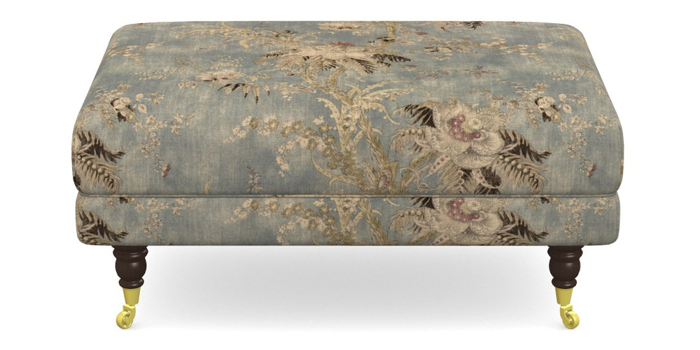 Product photograph of Alwinton Small Footstool In Floral Linen - Zefferino Danish Girl from Sofas and Stuff Limited