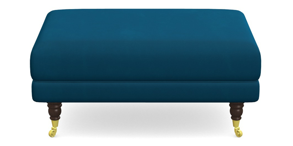 Product photograph of Alwinton Small Footstool In House Clever Velvet - Ocean from Sofas and Stuff Limited