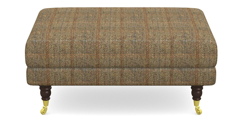 Product photograph of Alwinton Small Footstool In Harris Tweed House - Harris Tweed House Bracken Herringbone from Sofas and Stuff Limited