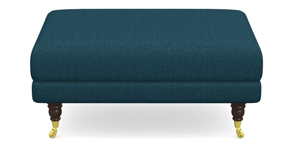 Product photograph of Alwinton Small Footstool In Plain Linen Cotton - Ink Pot from Sofas and Stuff Limited