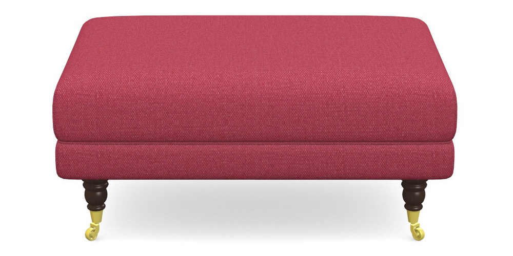 Product photograph of Alwinton Small Footstool In Plain Linen Cotton - Raspberry Jam from Sofas and Stuff Limited