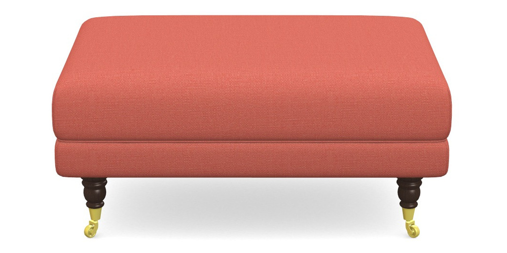 Product photograph of Alwinton Small Footstool In Plain Linen Cotton - Tequila Sunset from Sofas and Stuff Limited