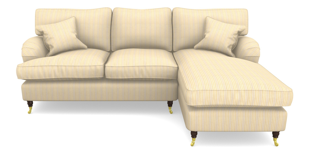 Product photograph of Alwinton Chaise Sofa Rhf In Cloth 22 - Racing Stripes Ayr - Lemon from Sofas and Stuff Limited