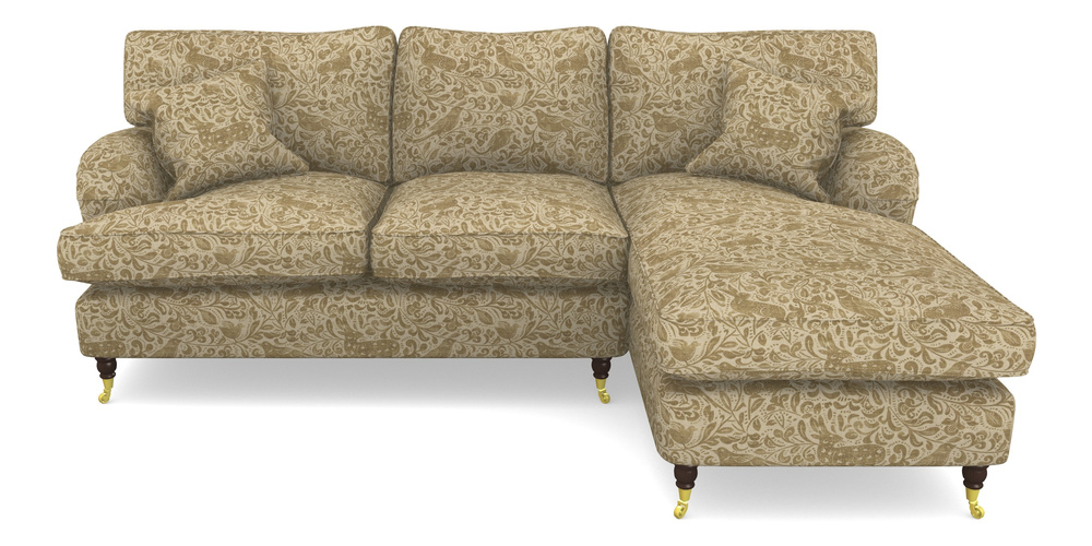 Product photograph of Alwinton Chaise Sofa Rhf In V A Drawn From Nature - Bird And Rabbit - Gold from Sofas and Stuff Limited