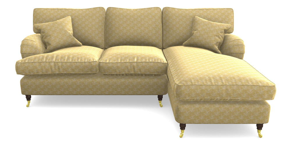 Product photograph of Alwinton Chaise Sofa Rhf In Cloth 21 - Decorative Leaf - Canary from Sofas and Stuff Limited