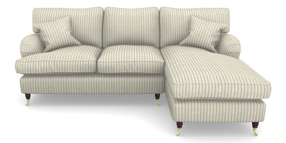 Product photograph of Alwinton Chaise Sofa Rhf In Cloth 18 Stripes - Ticking - Basil from Sofas and Stuff Limited