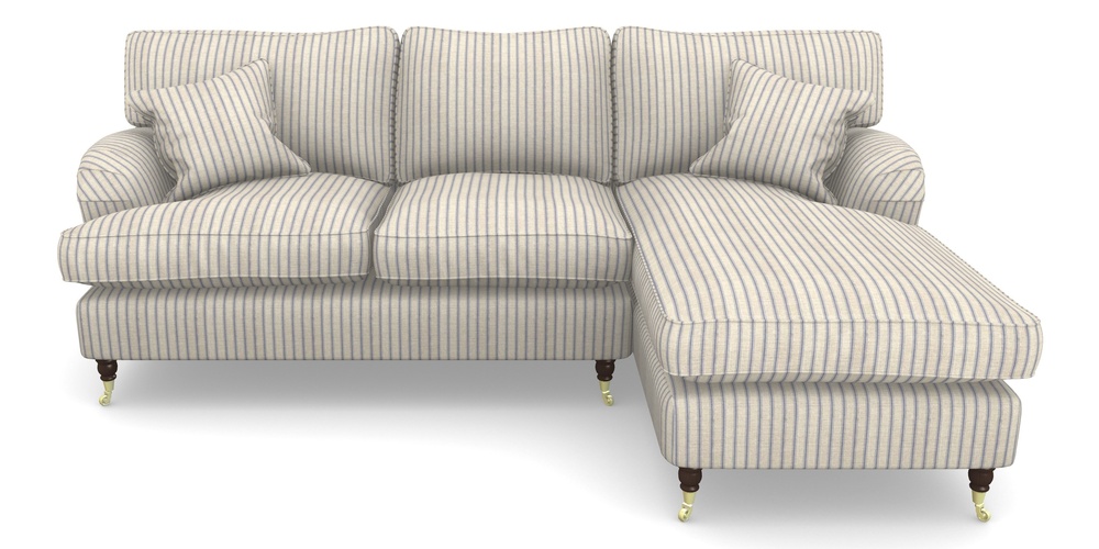 Product photograph of Alwinton Chaise Sofa Rhf In Cloth 18 Stripes - Ticking - Indigo from Sofas and Stuff Limited