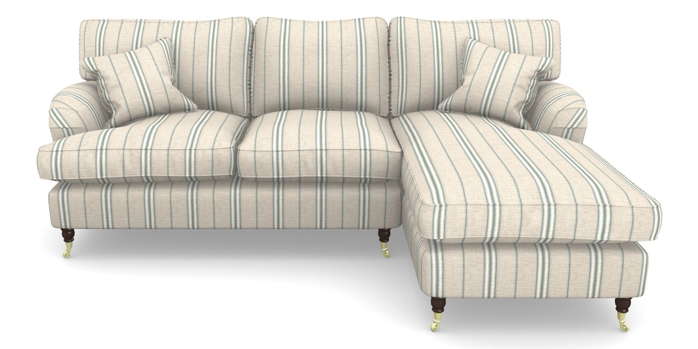 Product photograph of Alwinton Chaise Sofa Rhf In Cloth 18 Stripes - Regimental - Basil from Sofas and Stuff Limited