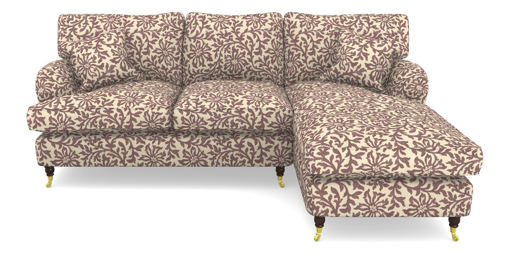 Product photograph of Alwinton Chaise Sofa Rhf In V A Brompton Collection - Floral Scroll - Cacao from Sofas and Stuff Limited