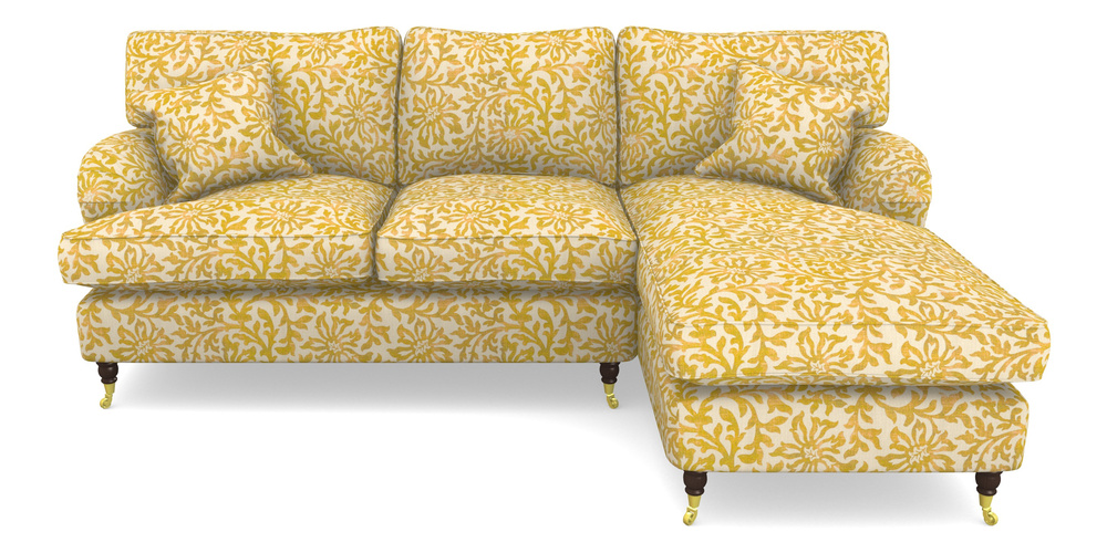 Product photograph of Alwinton Chaise Sofa Rhf In V A Brompton Collection - Floral Scroll - Corn from Sofas and Stuff Limited