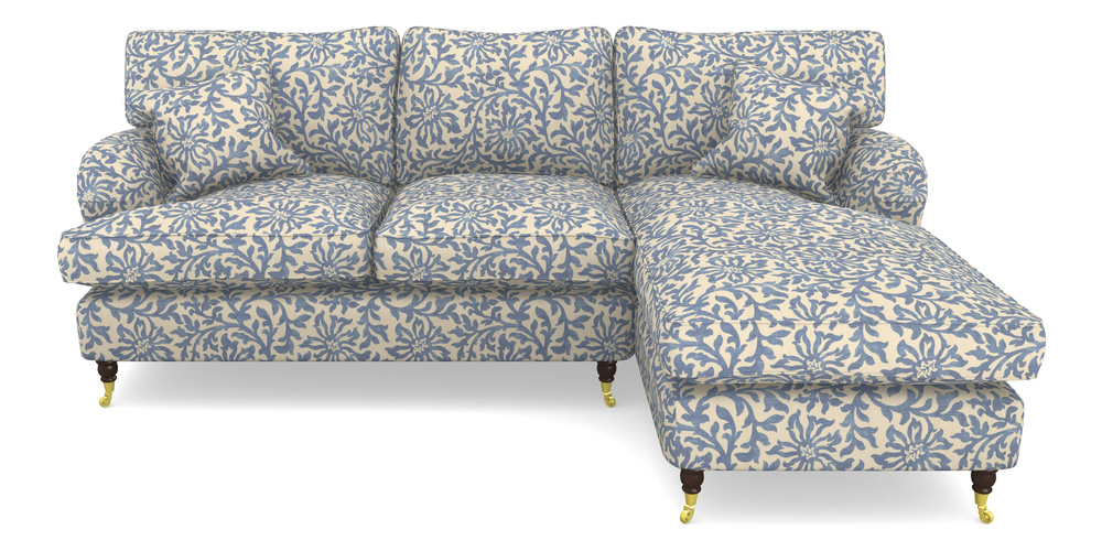 Product photograph of Alwinton Chaise Sofa Rhf In V A Brompton Collection - Floral Scroll - Morning Blue from Sofas and Stuff Limited