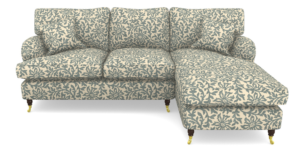 Product photograph of Alwinton Chaise Sofa Rhf In V A Brompton Collection - Floral Scroll - Pebble from Sofas and Stuff Limited