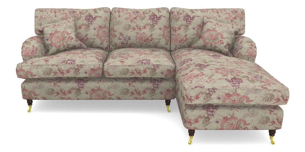 Product photograph of Alwinton Chaise Sofa Rhf In Floral Linen - Faith Rose Quartz from Sofas and Stuff Limited