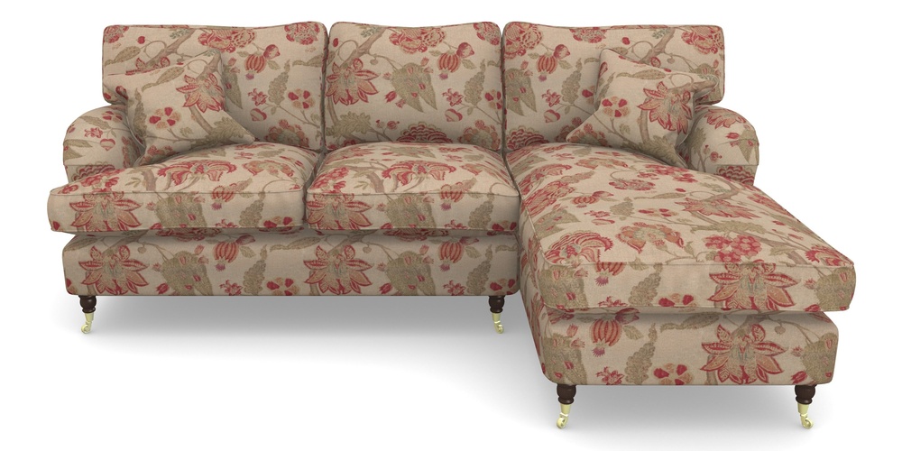 Product photograph of Alwinton Chaise Sofa Rhf In Floral Linen - Indienne T Rosso from Sofas and Stuff Limited