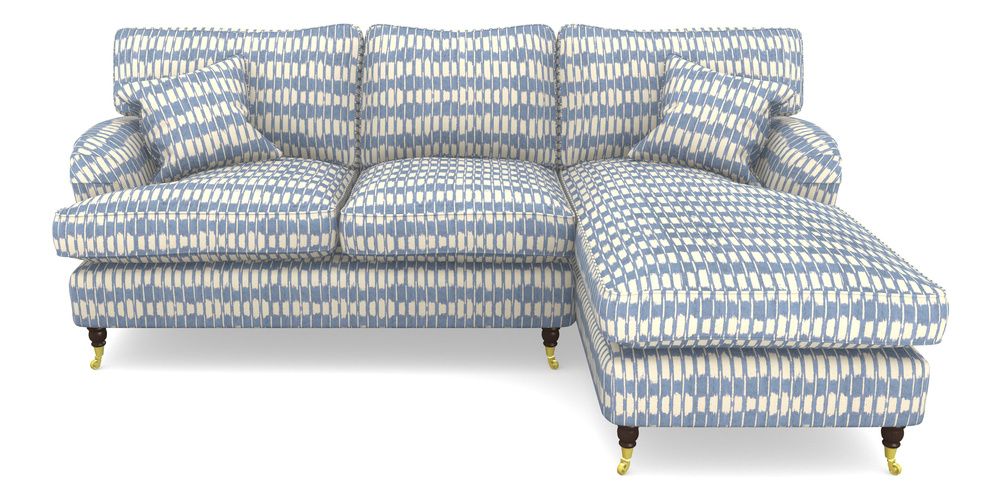 Product photograph of Alwinton Chaise Sofa Rhf In V A Brompton Collection - Ikat - Morning Blue from Sofas and Stuff Limited