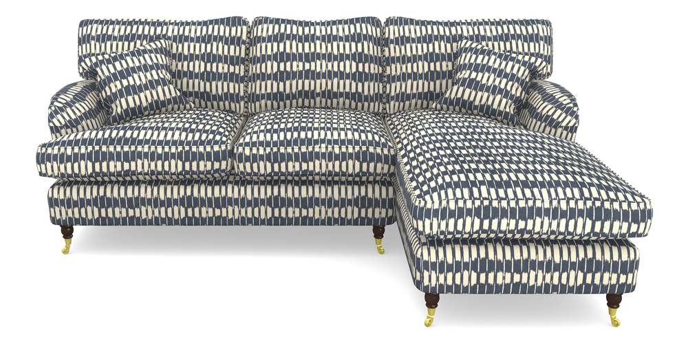 Product photograph of Alwinton Chaise Sofa Rhf In V A Brompton Collection - Ikat - Midnight Blue from Sofas and Stuff Limited