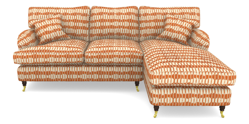 Product photograph of Alwinton Chaise Sofa Rhf In V A Brompton Collection - Ikat - Terracotta from Sofas and Stuff Limited