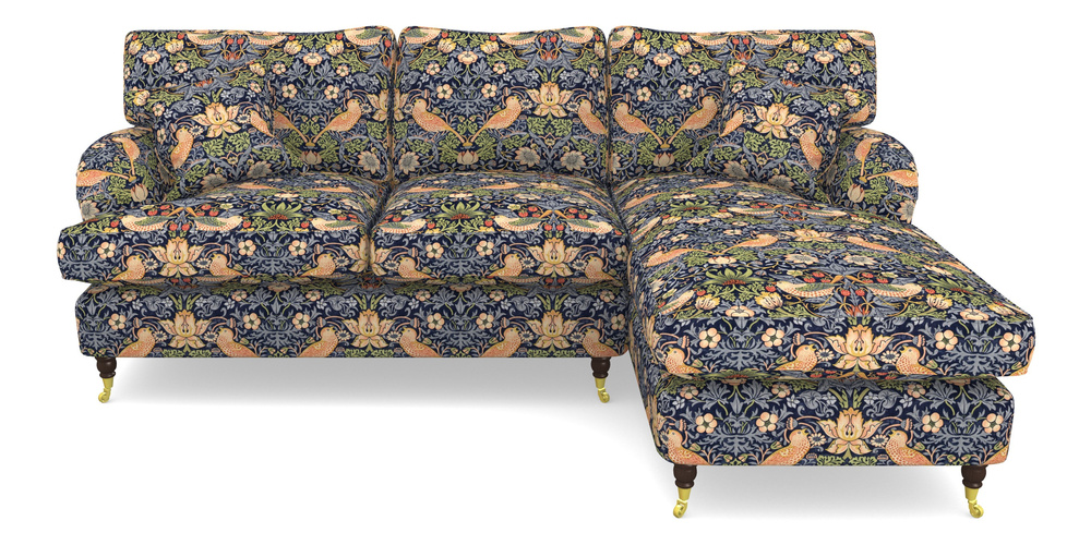 Product photograph of Alwinton Chaise Sofa Rhf In William Morris Collection - Strawberry Thief - Indigo Mineral from Sofas and Stuff Limited