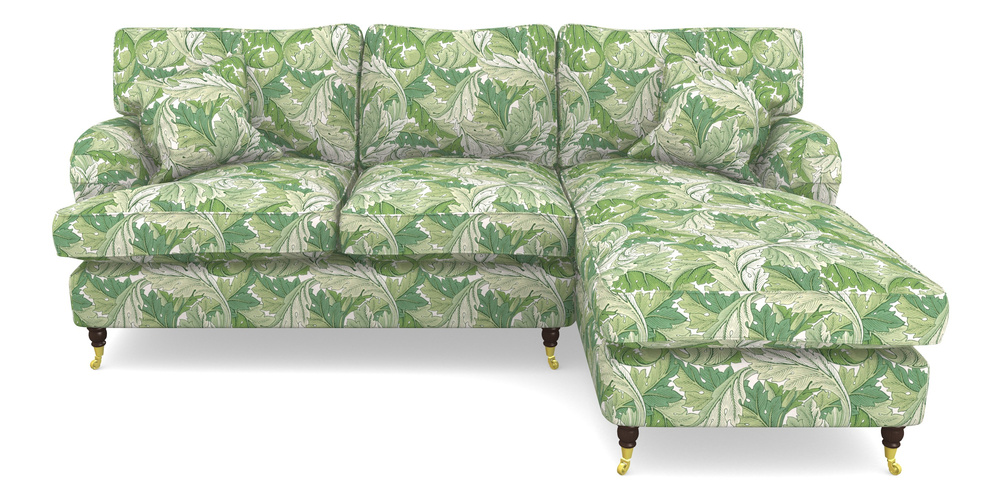 Product photograph of Alwinton Chaise Sofa Rhf In William Morris Collection - Acanthus - Leaf Green from Sofas and Stuff Limited