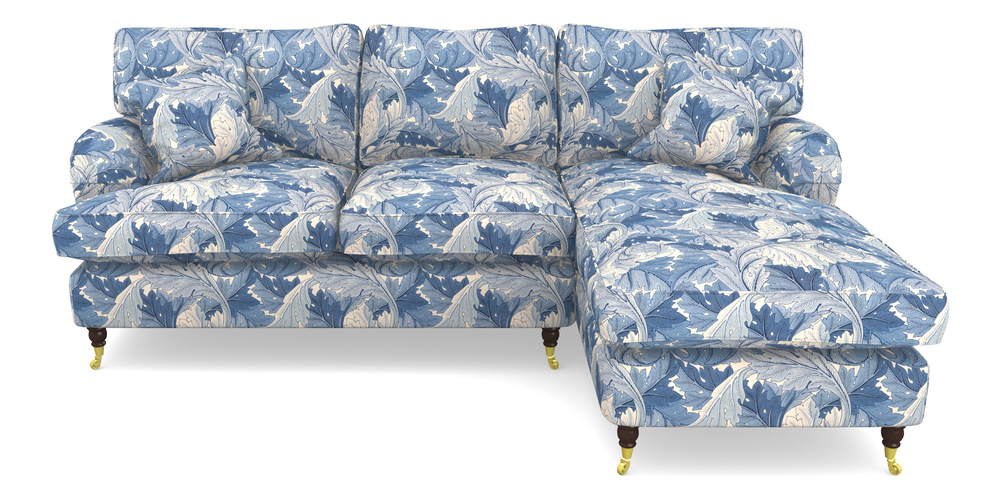 Product photograph of Alwinton Chaise Sofa Rhf In William Morris Collection - Acanthus - Woad from Sofas and Stuff Limited