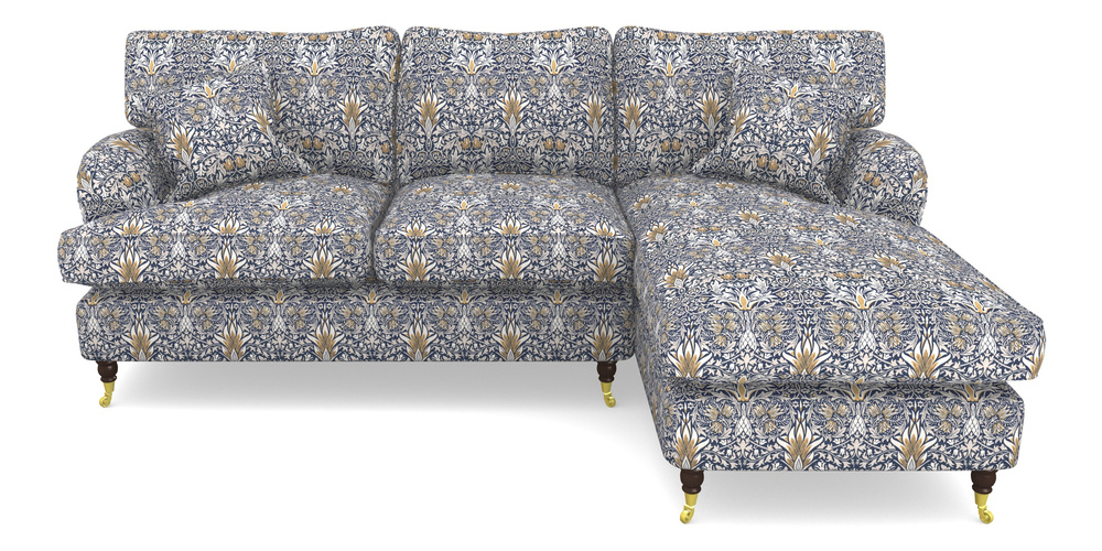 Product photograph of Alwinton Chaise Sofa Rhf In William Morris Collection - Snakeshead - Indigo Hemp from Sofas and Stuff Limited