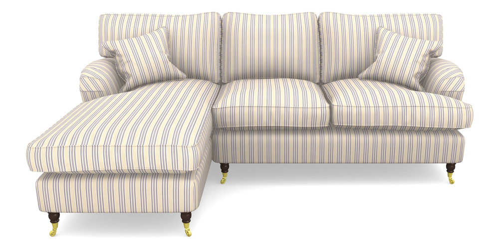 Product photograph of Alwinton Chaise Sofa Lhf In Cloth 22 - Racing Stripes Ayr - Blueberry from Sofas and Stuff Limited