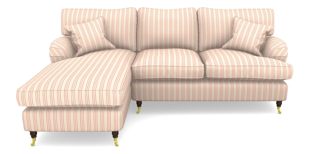 Product photograph of Alwinton Chaise Sofa Lhf In Cloth 22 - Racing Stripes Ayr - Cherry from Sofas and Stuff Limited