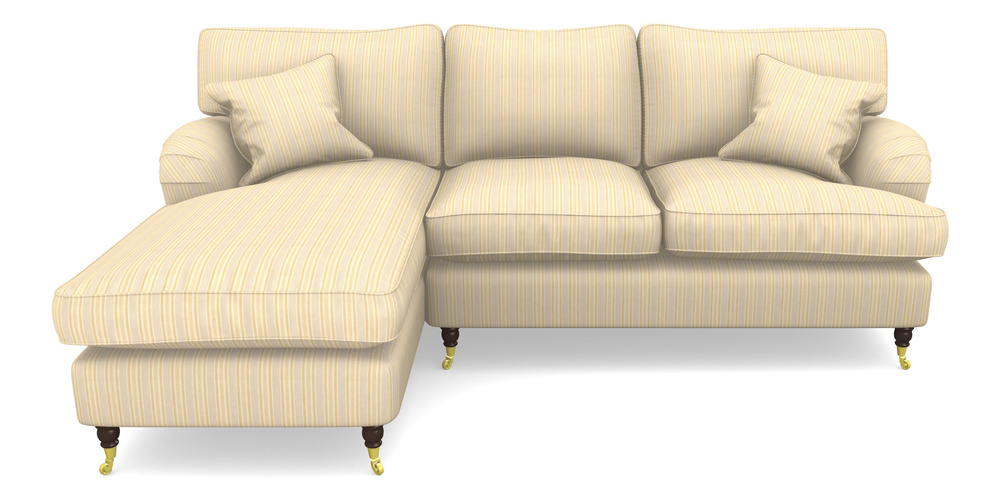 Product photograph of Alwinton Chaise Sofa Lhf In Cloth 22 - Racing Stripes Ayr - Lemon from Sofas and Stuff Limited