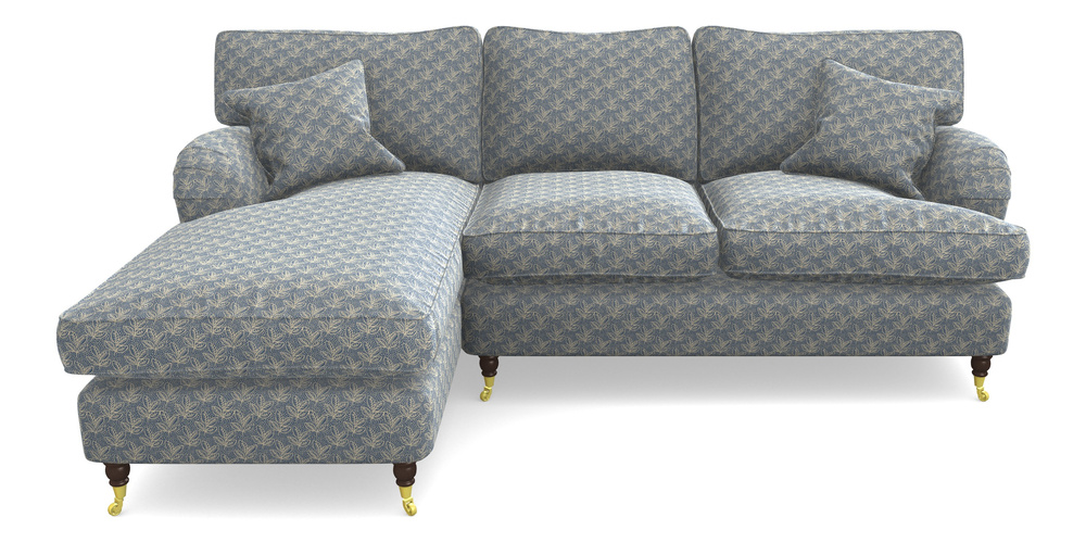 Product photograph of Alwinton Chaise Sofa Lhf In Cloth 21 - Decorative Leaf - Bilberry from Sofas and Stuff Limited