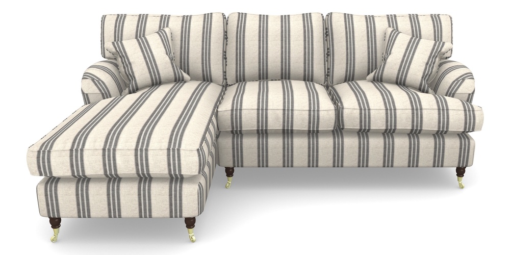 Product photograph of Alwinton Chaise Sofa Lhf In Cloth 18 Stripes - Bengal - Bible Black from Sofas and Stuff Limited