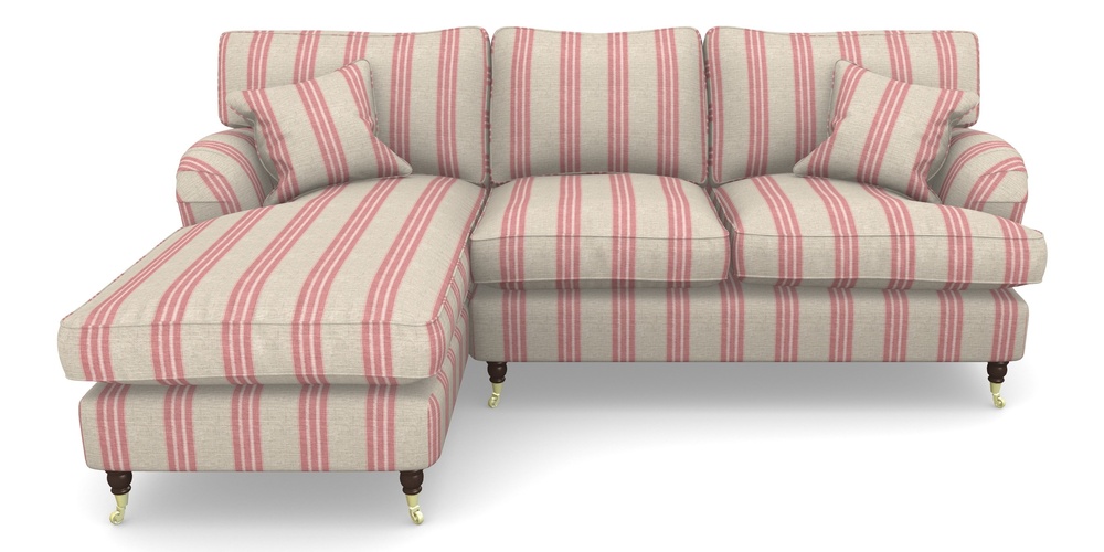 Product photograph of Alwinton Chaise Sofa Lhf In Cloth 18 Stripes - Bengal - Cranberry from Sofas and Stuff Limited