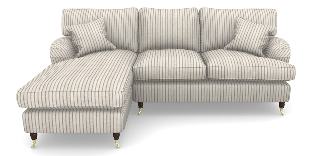 Product photograph of Alwinton Chaise Sofa Lhf In Cloth 18 Stripes - Ticking - Indigo from Sofas and Stuff Limited