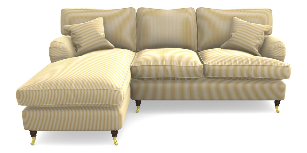 Product photograph of Alwinton Chaise Sofa Lhf In Cloth 21 - Simple Stripe - Canary from Sofas and Stuff Limited