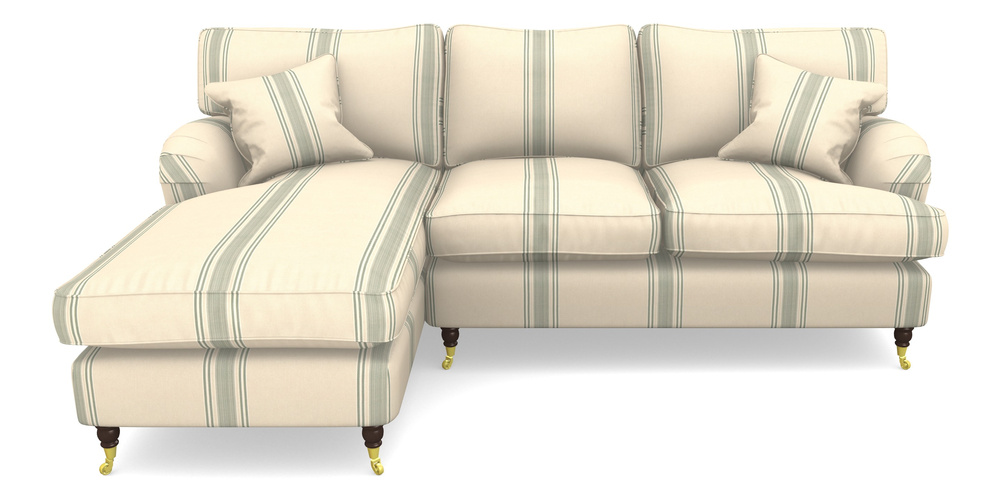 Product photograph of Alwinton Chaise Sofa Lhf In Cloth 22 - Racing Stripes Cheltenham - Mint from Sofas and Stuff Limited