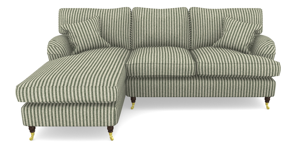 Product photograph of Alwinton Chaise Sofa Lhf In Cloth 22 - Pinstripe - Courgette from Sofas and Stuff Limited