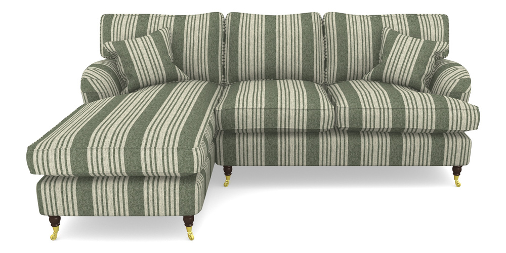 Product photograph of Alwinton Chaise Sofa Lhf In Cloth 22 - Bayadere - Courgette from Sofas and Stuff Limited